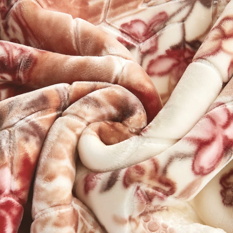 Floral & Animal 2-Ply Heavy Raschel Blanket 85" X 95"