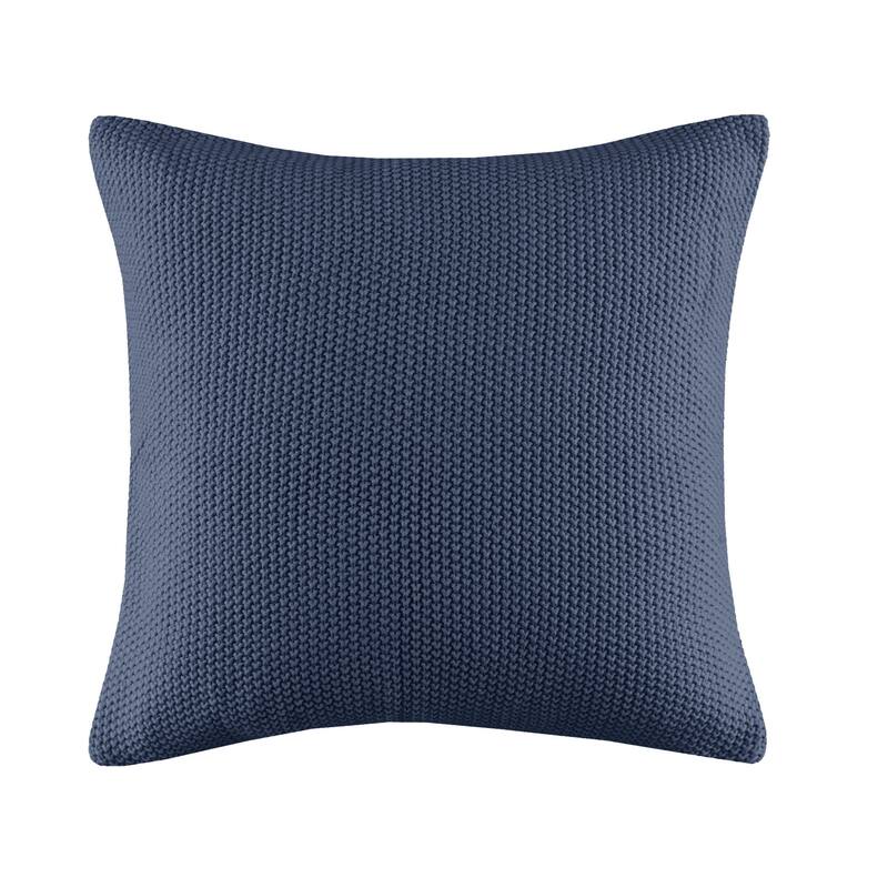 INK+IVY Bree Knit Square Pillow Cover - Indigo