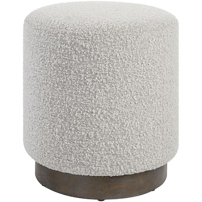 Uttermost 23665 Avila 16" Round Contemporary Plush Boucle Upholstered