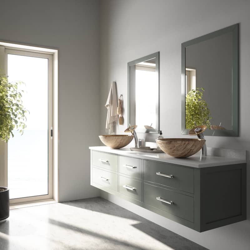Vigo 16-1/2" Glass Bathroom Vessel Sink