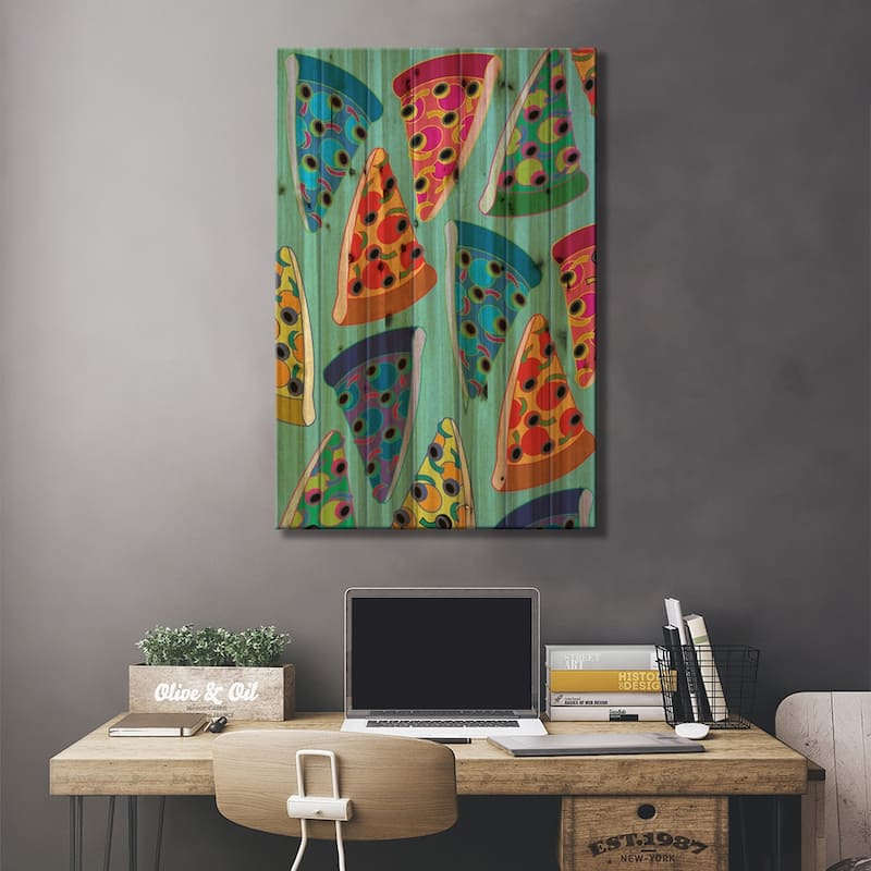 Supreme Slices Print On Wood by Unknown Artist - Multi-Color