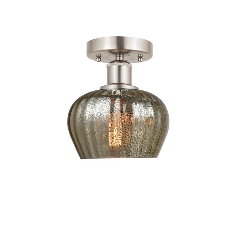 Innovations Lighting Fenton - 1 Light 7" Semi-Flush Mount - Mercury/Brushed Satin Nickel