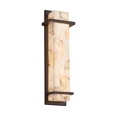 Justice Design Alabaster Rocks! Monolith Dark Bronze 20-inch LED Wall Sconce, Alabaster Rocks Shade