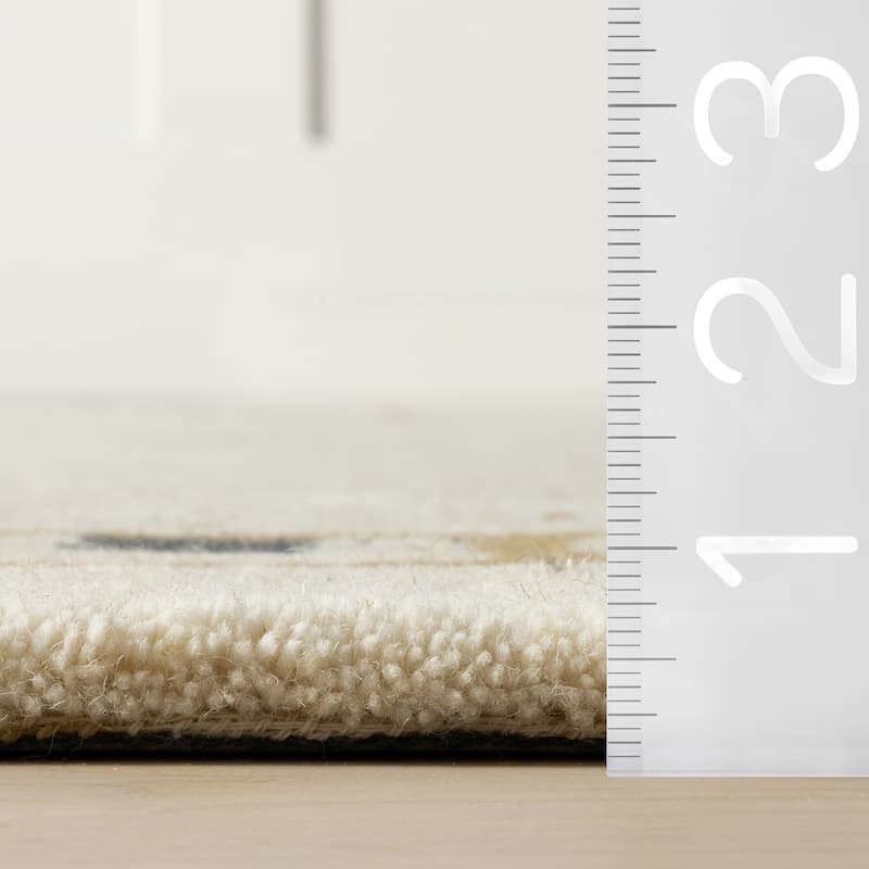 Nate Berkus Yves Bordered Wool Cozy Area Rug