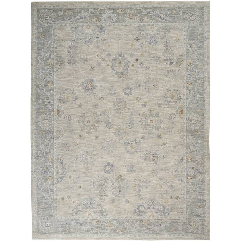 Nourison Asher Bordered Area Rug - 7'10" x 10'4" - Lt Grey - Rectangle