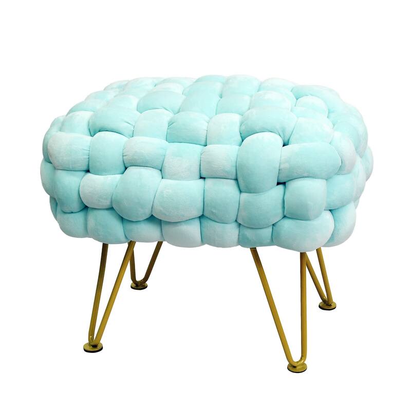 Velvet Pouf Stool 27"x20"x20"