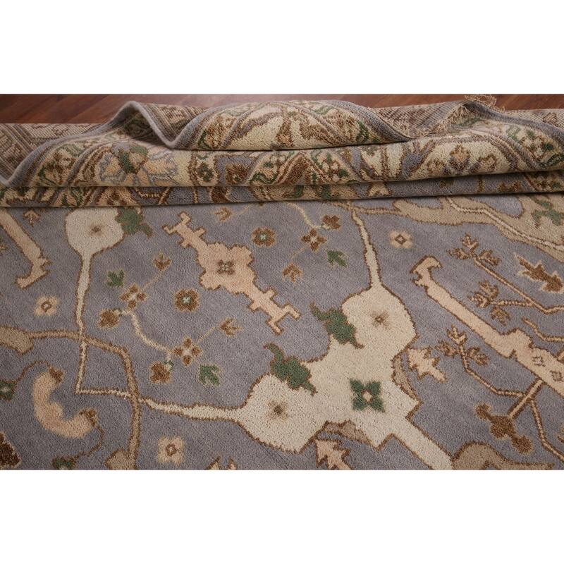 Oushak Indian Area Rug Hand-Knotted Transitional Wool Carpet - 8'0"x 9'10"