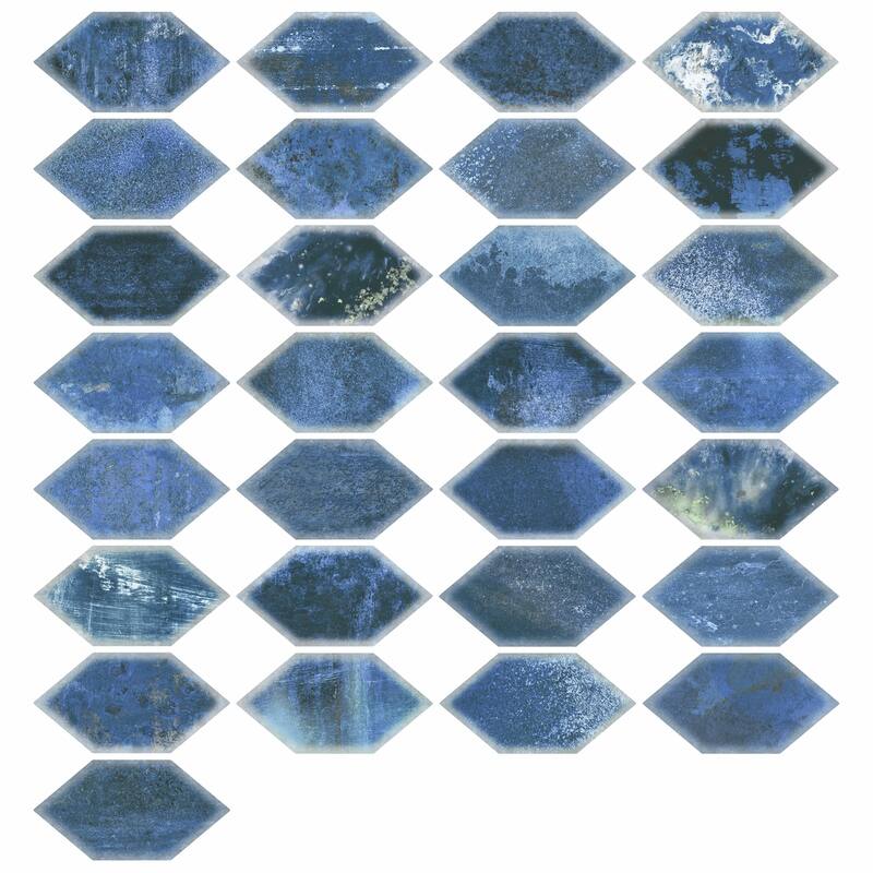 Merola Tile Dorne Kayak Blue 6-1/2" x 12-1/2" Porcelain Floor and Wall Tile