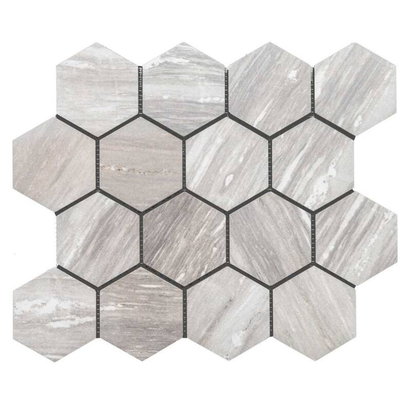 The Tile Life Stately Hex 11x14 Pearl Attraction Porcelain Floor & Wall Tile
