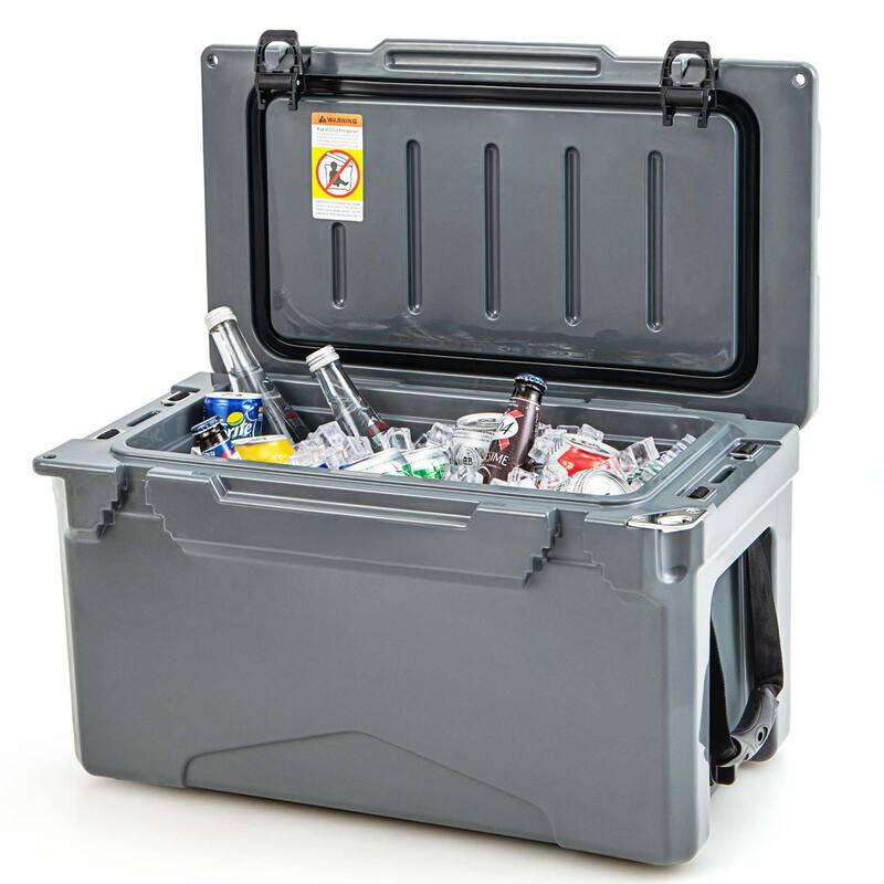 30 QT Rotomolded Cooler Portable Ice Chest Ice Retention for 5-7 Days - Grey