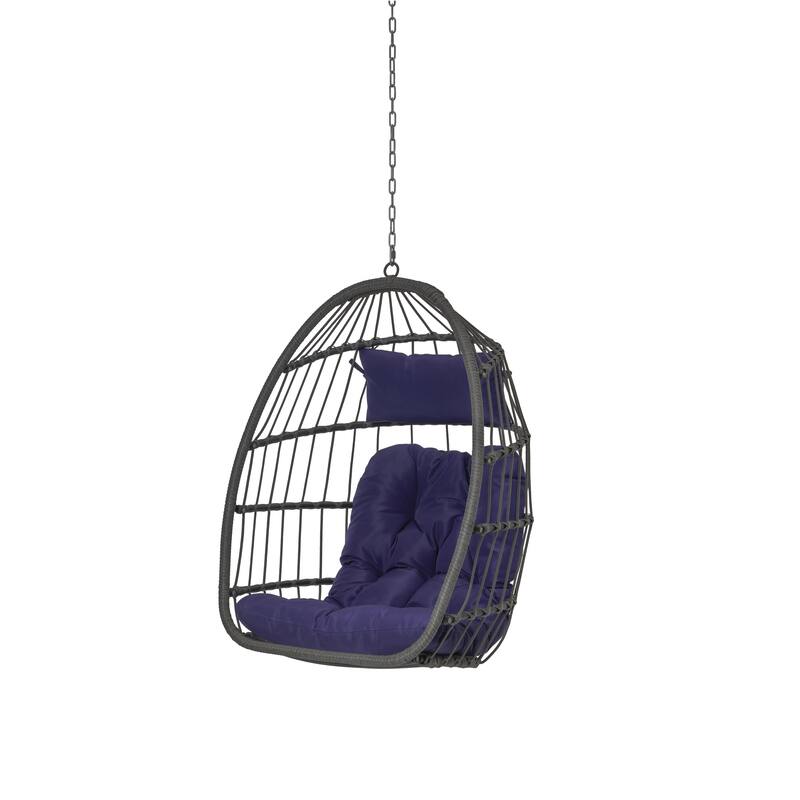 GDFStudio - Penelope Outdoor Rattan Egg Swing Chair for Relaxed and Stylish Garden Lounging