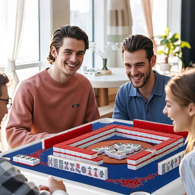 Costway 35" Folding Mahjong Table with Cup Holders & Smooth Felt Mat - See Details