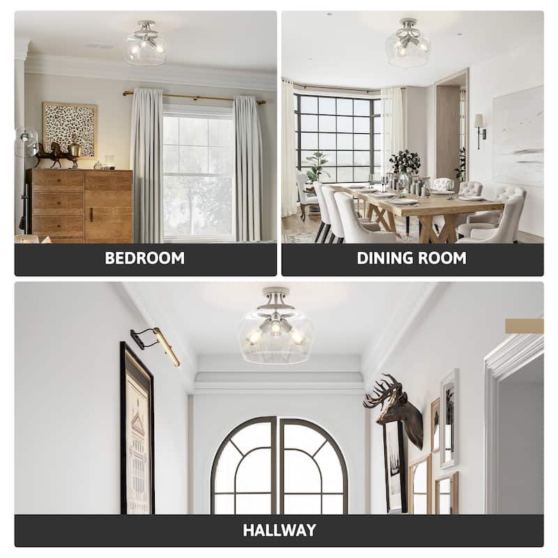 CO-Z 3-Light Semi Flush Mount Ceiling Light