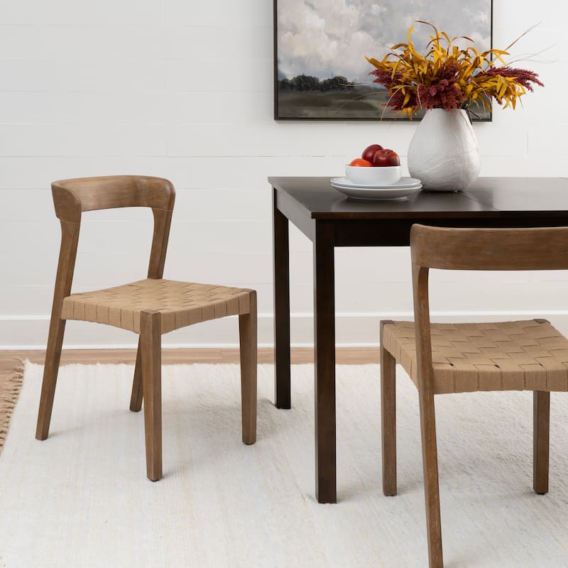 Maura Woven Brown Size Chair Set of 2