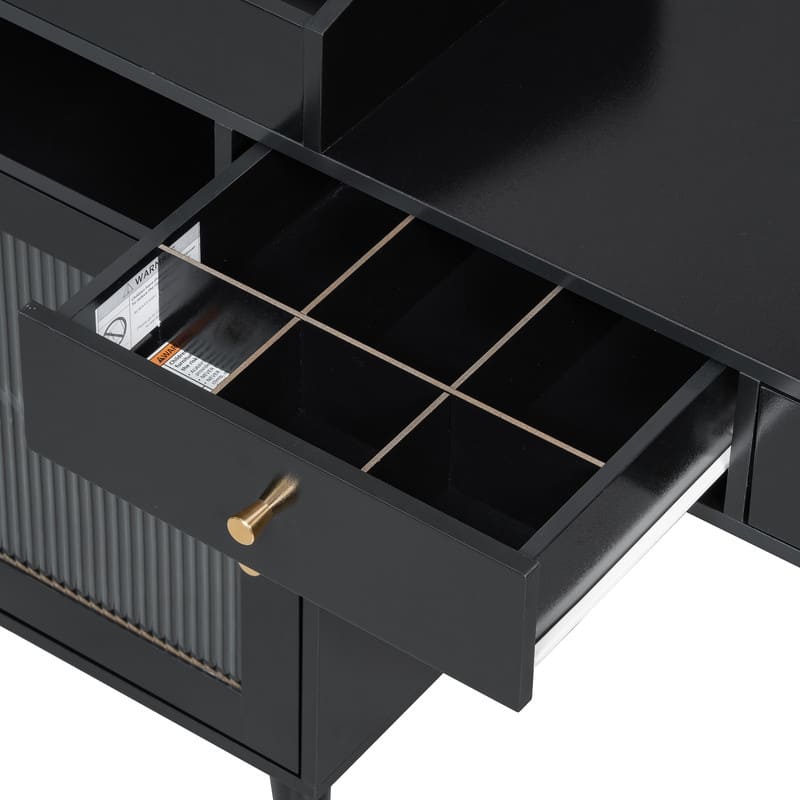 Vanity Dresser with Mirror and Stool Set Storage Drawers Luxury Furniture