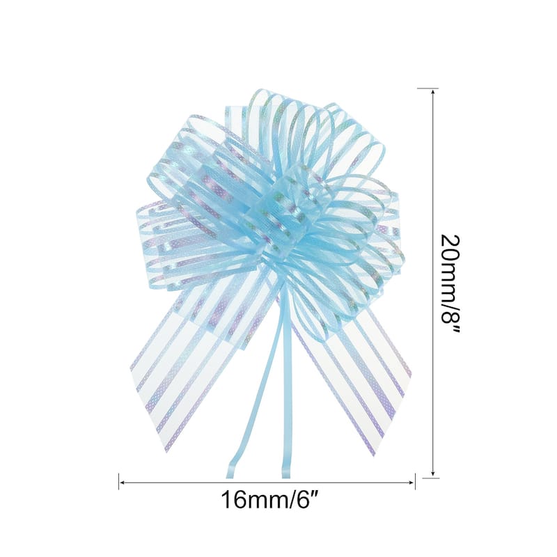 5pcs 6 Inch Organza Large Pull Bow Gift Wrapping Bows Chiffon