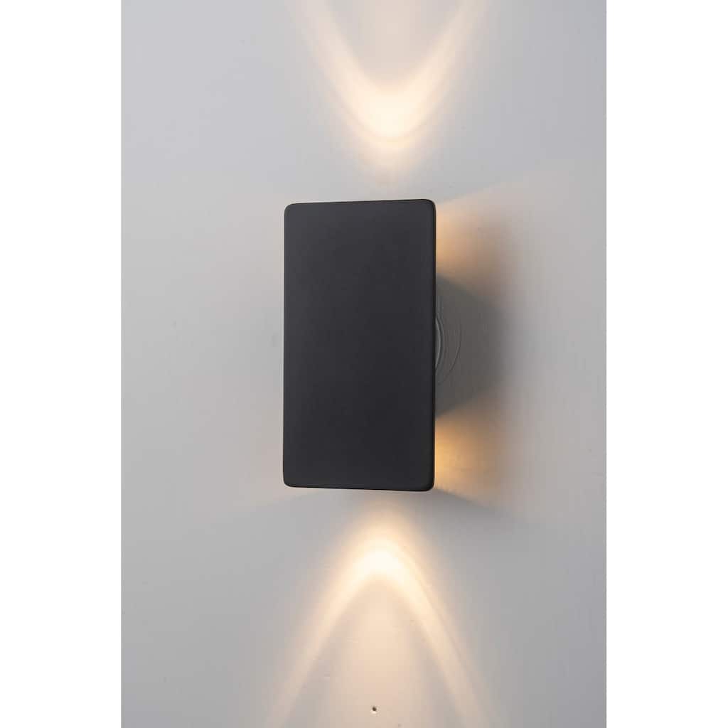 Modern 2-light Integrated LED Outdoor Wall Light Dimmable Wall Sconce - H14.2" x W5.9"