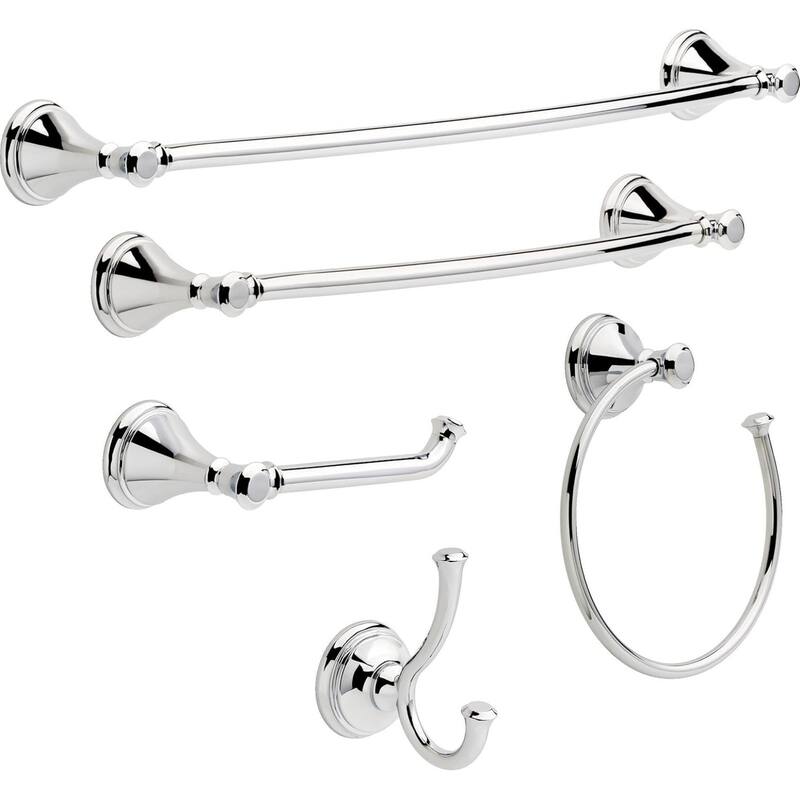 Double Towel Hook Bathroom Hardware (Polished Chrome)