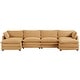 preview thumbnail 83 of 150, Corduroy Sectional Sofa with Removable Ottomans & Ultra-soft Cushions for Living Room & Bedroom 4 Seats with 2 Ottomans - Mineral Yellow