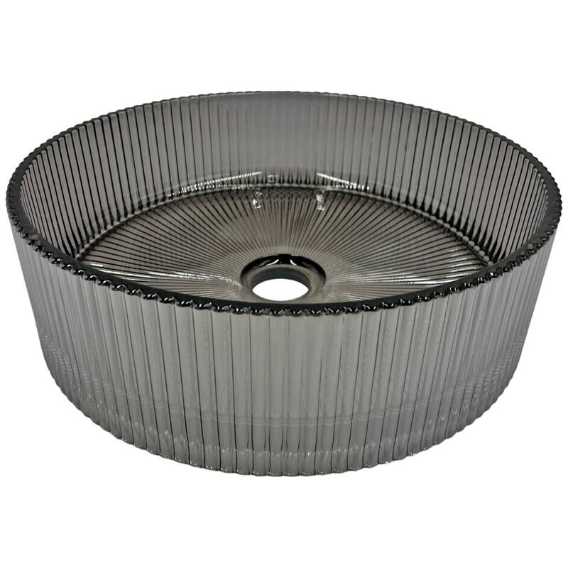 Cowrie Tempered Glass Circular Vessel Bathroom Sink
