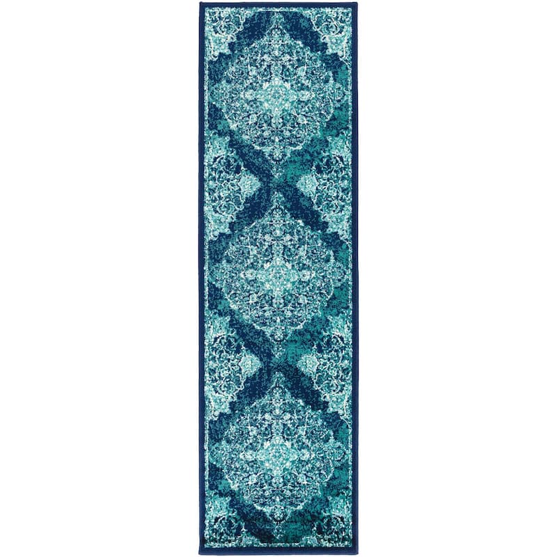 Livabliss Paramount Traditional Teal Area Rug - Teal - 2' 2" x 7' 7"