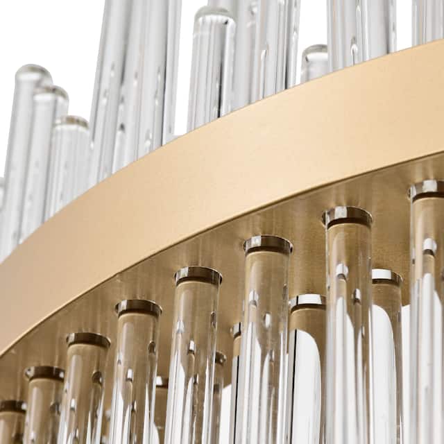 Casandra 5-light Shiny Bronze Chandelier with Clear Glass Bars - Shiny Bronze