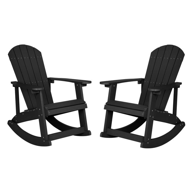 Adirondack Poly Resin Rocking Chairs for Indoor/Outdoor Use - 2 Pack