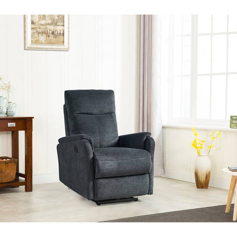 Recliner Chair with Power Recline, USB Port, Lumbar Support, and Anti-Pilling Fabric - Ideal for Small Spaces