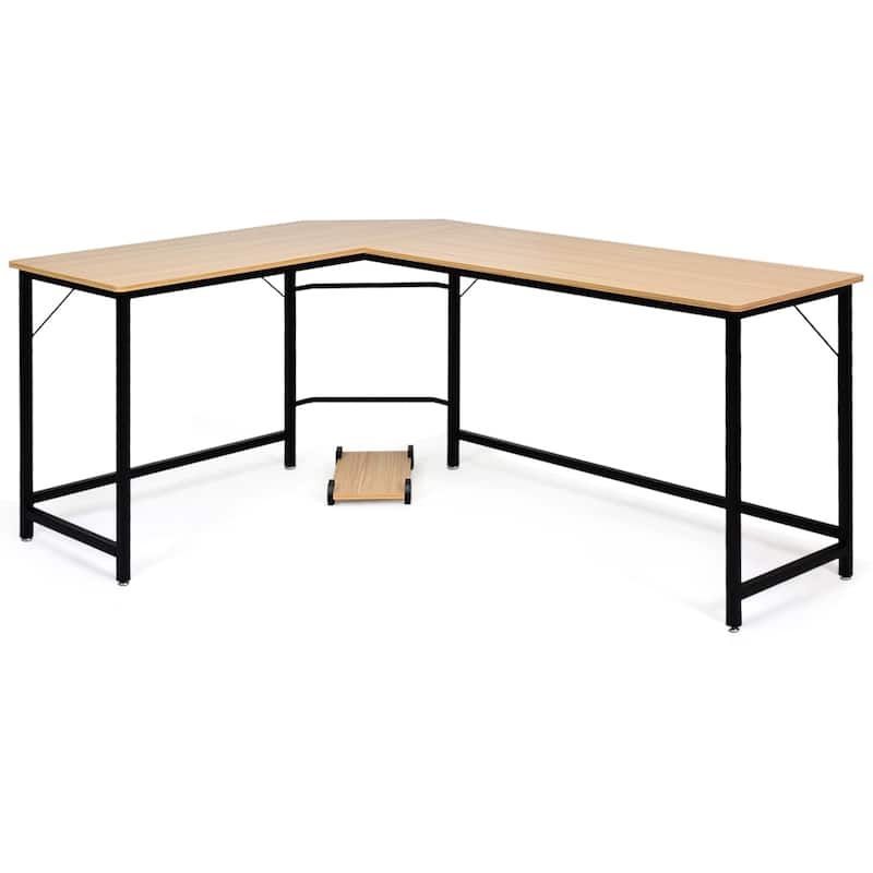 Costway L-Shaped Computer Desk Corner Workstation Study Gaming Table
