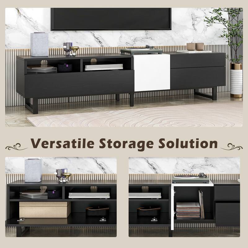 Chichoice Modern TV Stand for 80'' TVs with Double Storage Space, Media Console Table Entertainment Center for Living Rooms