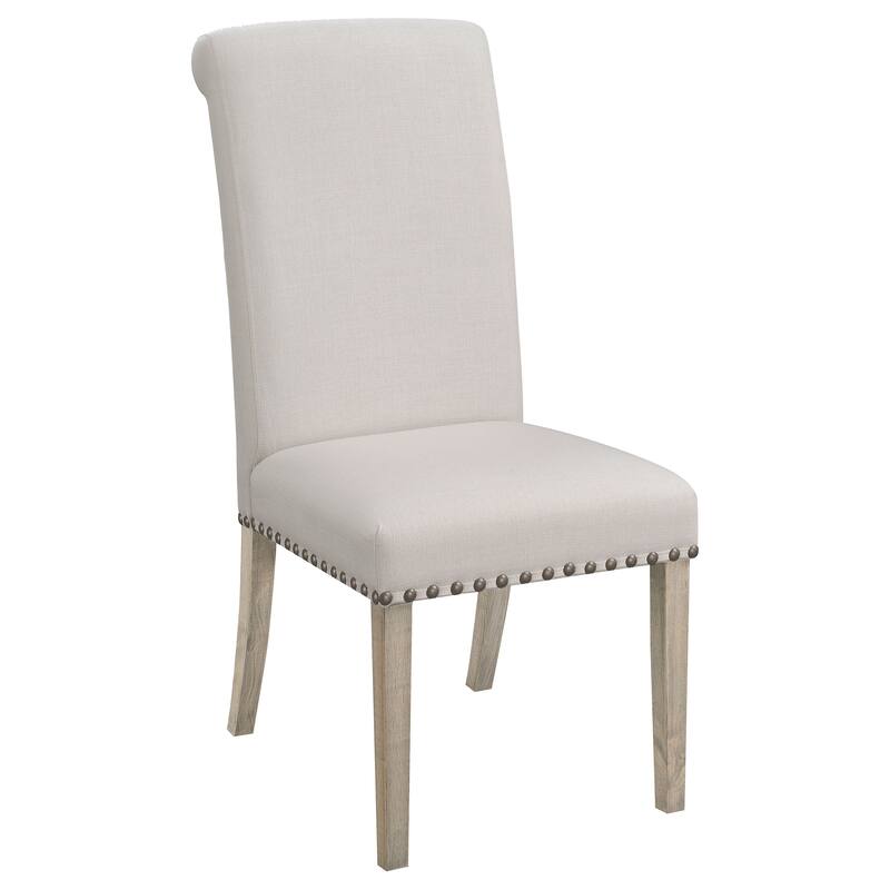 Florence Round Dining Table Set with Solid Back Side Chairs Rustic Honey