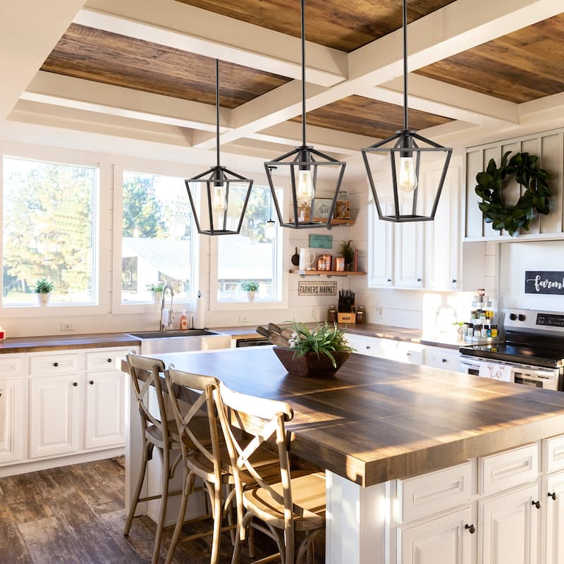 Amara 7.88" 1-Light Industrial Farmhouse Iron LED Pendant, Oil Rubbed Bronze by JONATHAN Y