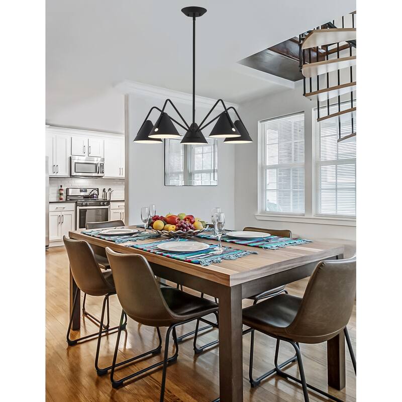 EVOLV Zag 5-Light Matte Black Chandelier