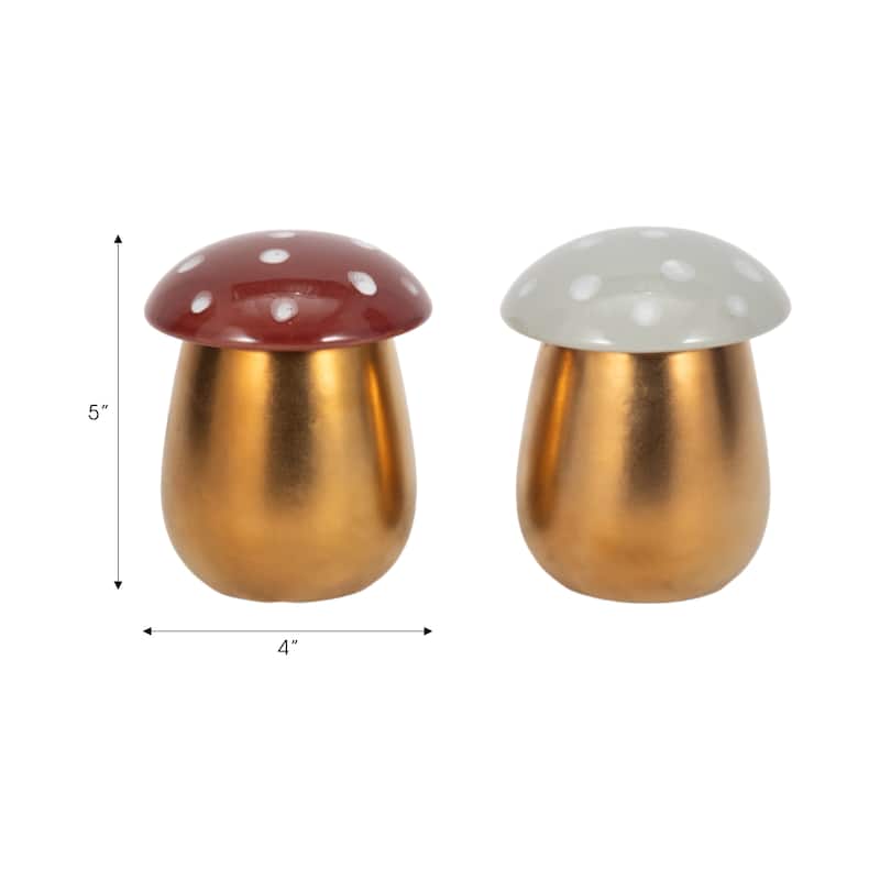 Sagebrook Home 6 Oz 5" Mushroom Cndle, Set of 2 - 4" x 4" x 5"