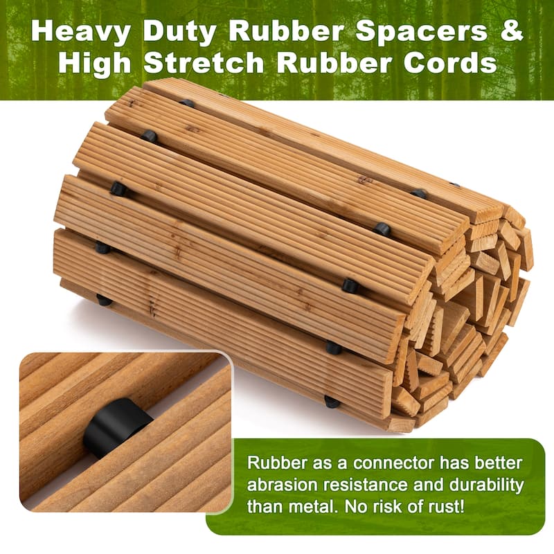​​COSIEST Roll-Out Cedar Garden Pathway with 6FT 8FT 12FT