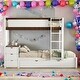 preview thumbnail 1 of 53, Twin-Over-Twin Bunk Bed with Twin size Trundle, Storage and Desk,Multifunctional Bunk Bed With Storage Walnut