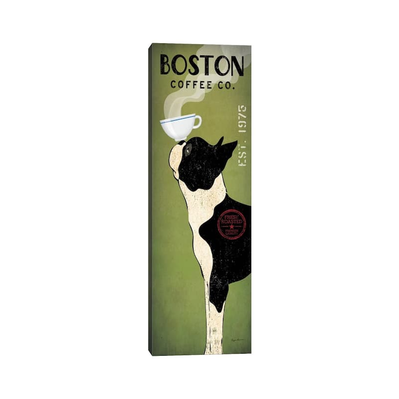 iCanvas "Boston Terrier Coffee Co." by Ryan Fowler Canvas Print