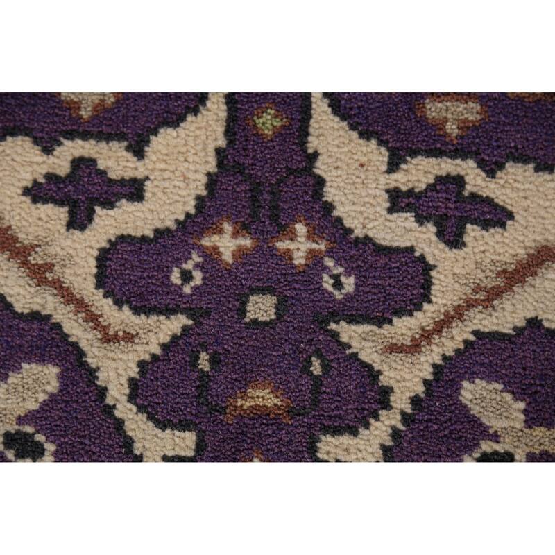 Purple Oushak Oriental Runner Rug Hand-Knotted Wool Carpet - 2'7" x 10'0"