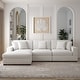 preview thumbnail 120 of 132, 118" W Corduroy L-shape Modular Sectional Sofa with Pillows