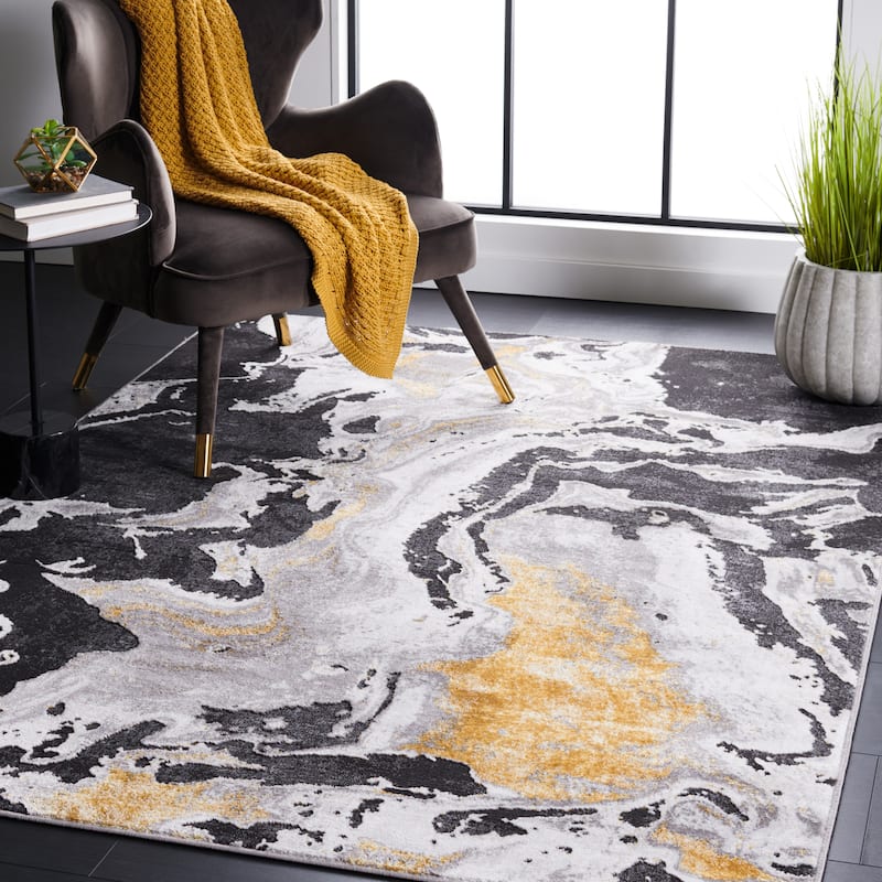 SAFAVIEH Amelia Berendina Modern Abstract Rug - 8' x 10' - Charcoal/Gold
