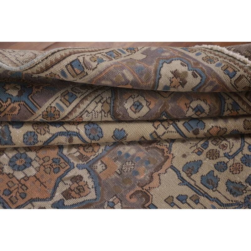 Traditional Tabriz Persian Vintage Rug Hand-Knotted Wool Carpet - 6'10"x 9'10"