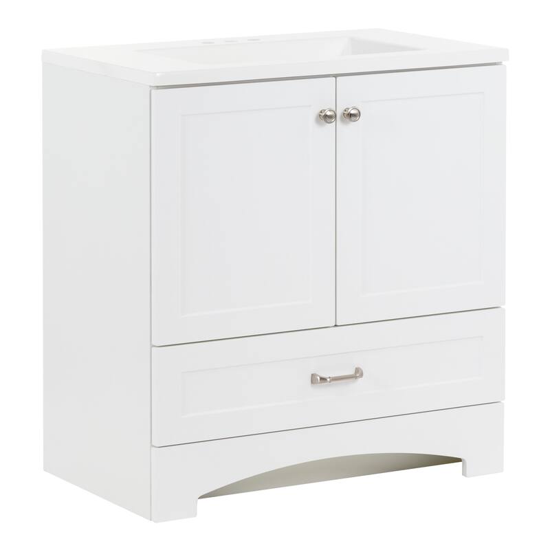 Spring Mill Cabinets Emlyn 30.5" Bathroom Vanity With Drawer and White Sink Top
