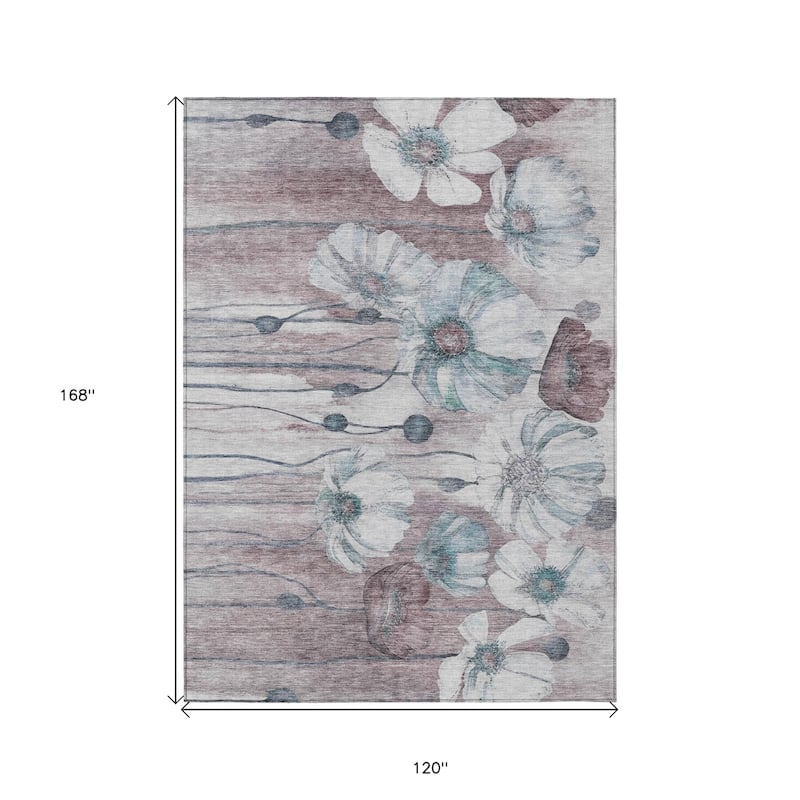 HomeRoots Floral Transitional Rectangle Outdoor Rug