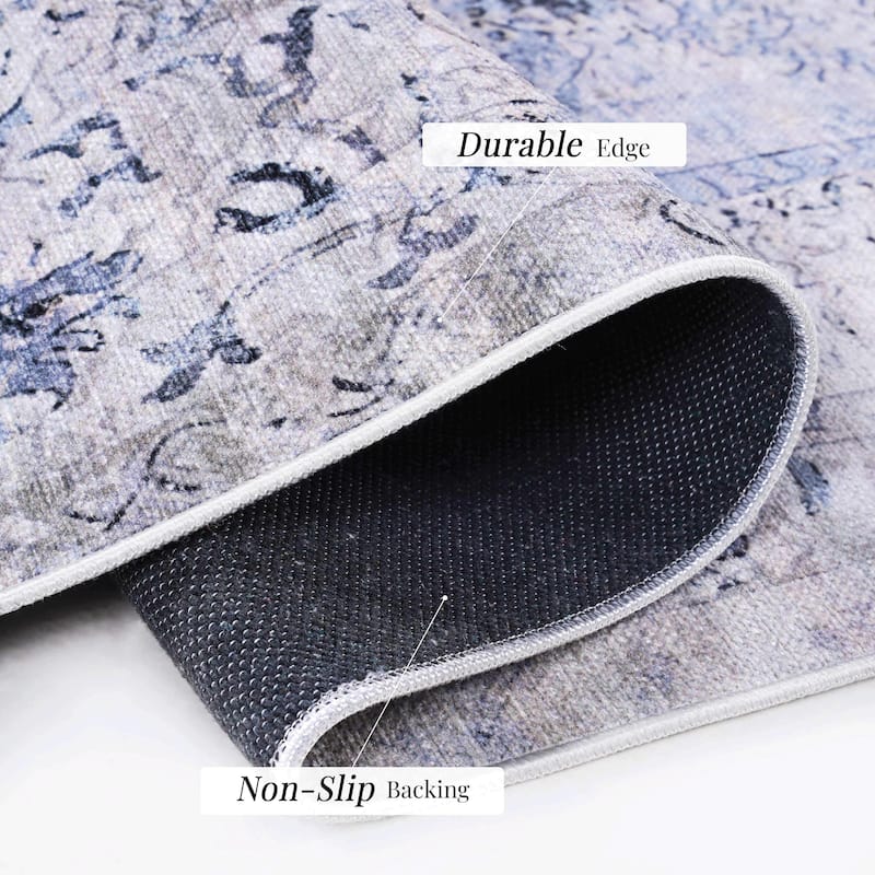 Machine Washable Rug 3x5,Non Slip Rugs for Living Room Bedroom Carpet Stain Resistant,Home Decor - 3'6"