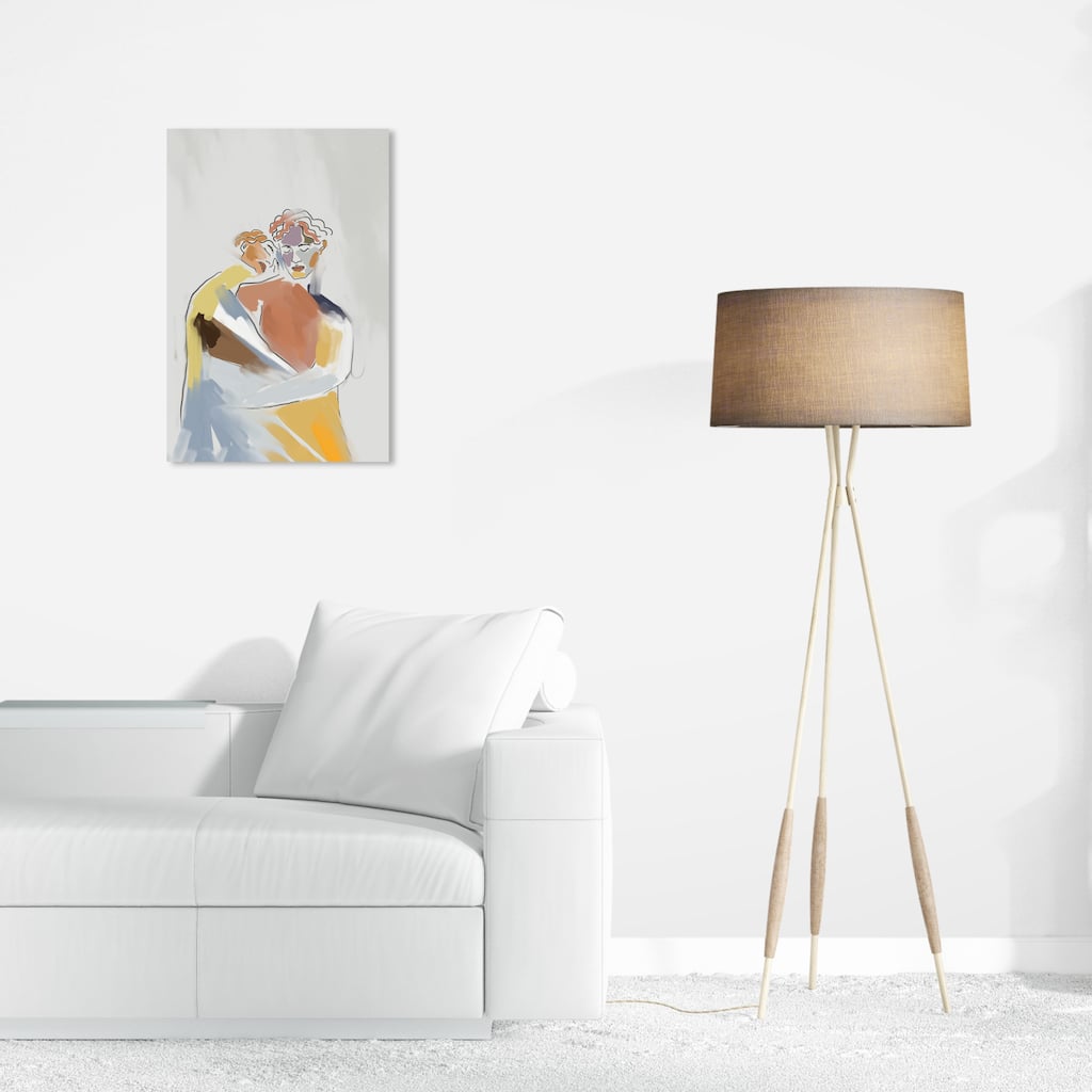 Wynwood Studio Canvas People and Portraits Identical Twins Gray and Light Gray Modern & Contemporary Wall Art Canvas Print