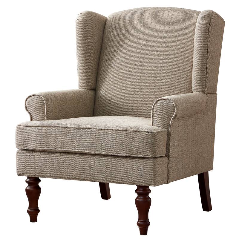 Accent Armchair with Turned Legs Set of 2 Blue/ Beige / Grey