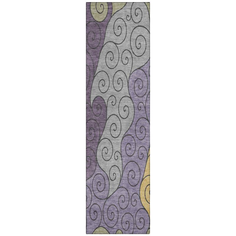 Machine Washable Indoor/ Outdoor Swirly Chantille Rug