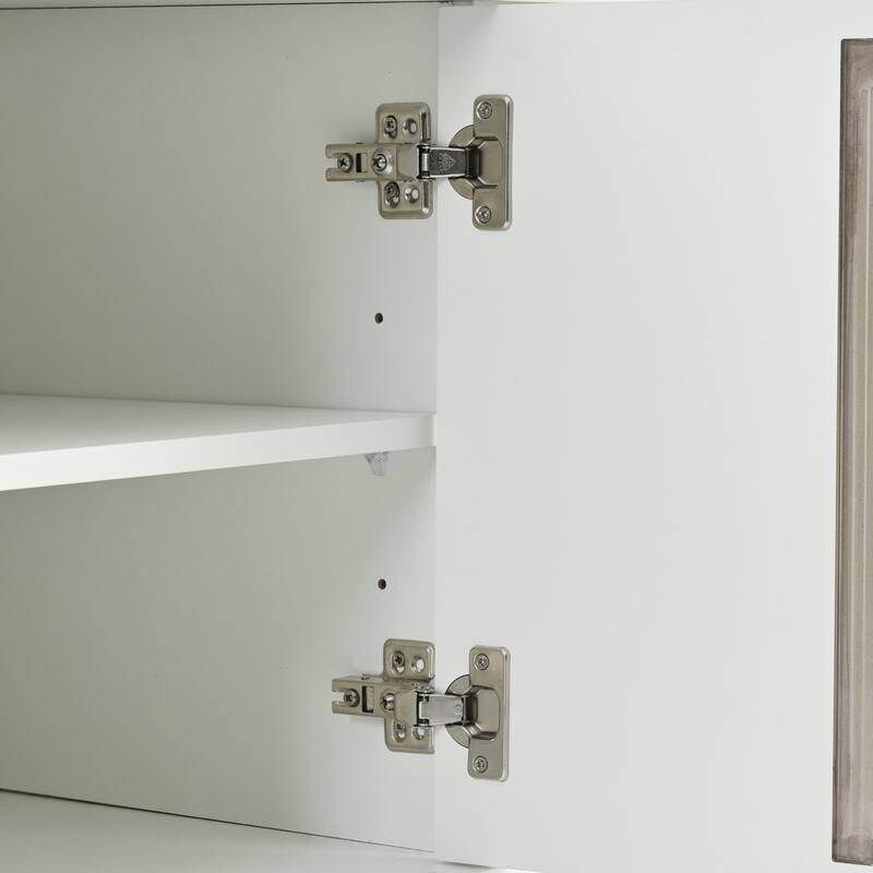 Stylish Media Console with Gold Accents & Fluted Glass Doors - Fits TVs Up to 78" for Living Room