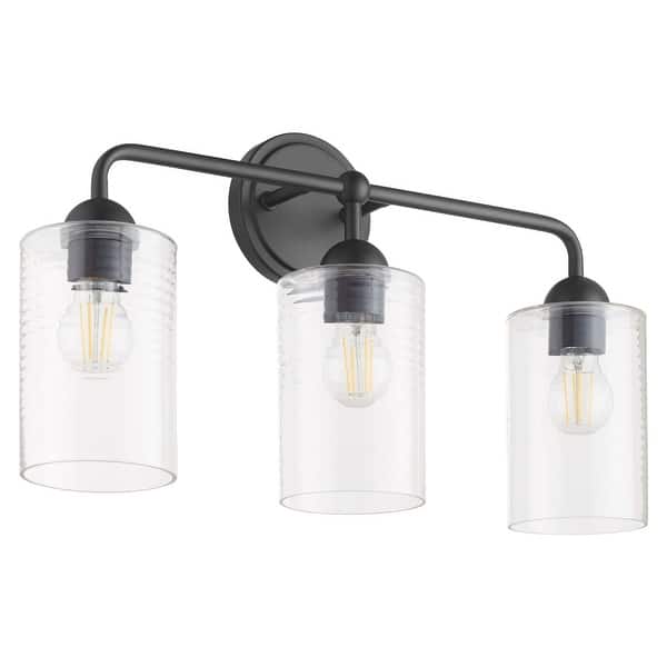 slide 2 of 7, Quorum International 598-3 Charlotte 3 Light 24" Wide Vanity Light Matte Black