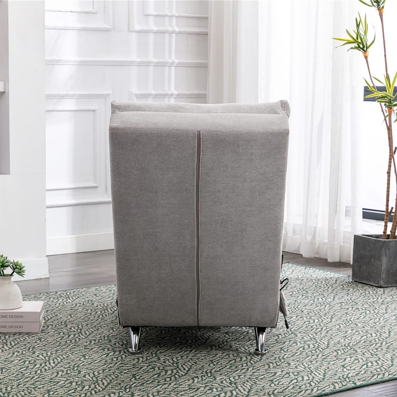 Linen Electric Massage Recliner Chaise Chair with Remote Control and Ergonomic Backrest